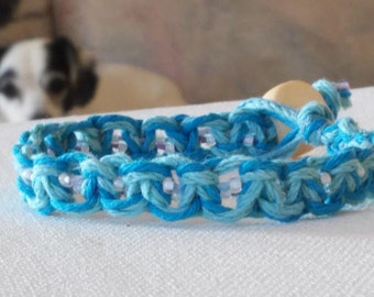 hemp bracelet/blue/blue bracelet/casual hippie girl/hippie girl
