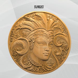 Venetian 3D STL Relief Design - Ideal for CNC, Router, and 3D Printing Projects, Includes Height Map | Digital Download
