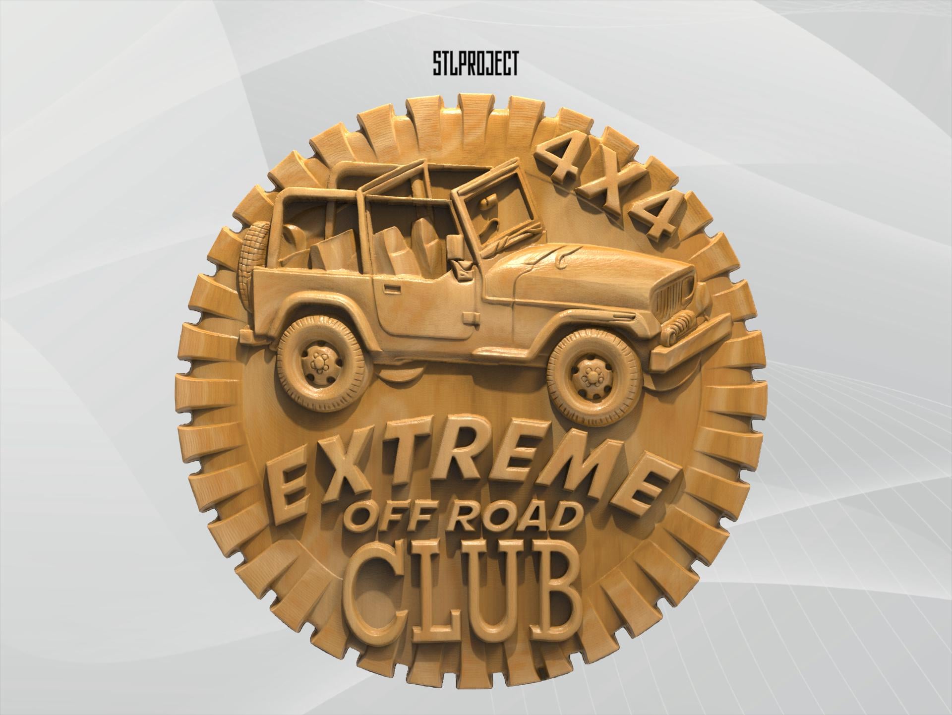 4x4 Off Road 3D STL Relief Design - Ideal for CNC, Router, and 3D Printing Projects, Includes Height Map DigitalDownload