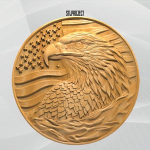 Modèle STL 3D Eagle en relief – Idéal pour les projets CNC, de routeur et d'impression 3D, avec carte de hauteur | Téléchargement numérique