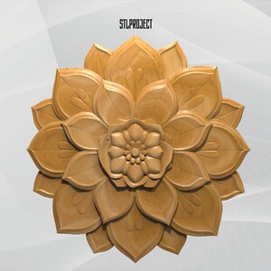 Mandala 3D STL Relief Design - Idéal pour les projets CNC, routeur et impression 3D, comprend une carte de hauteur | Téléchargement numérique