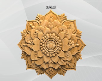 Mandala 3D STL Relief Design - Ideal for CNC, Router, and 3D Printing Projects, Includes Height Map | DigitalDownload