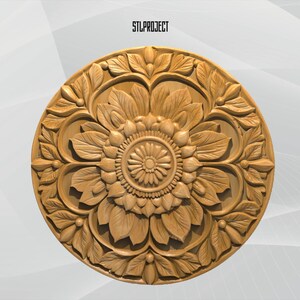 Mandala 3D STL Relief Design - Idéal pour les projets CNC, routeur et impression 3D, comprend une carte de hauteur | Téléchargement numérique