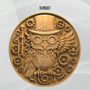 Disegno in rilievo STL 3D Steampunk - Ideale per progetti CNC, router e stampa 3D, include mappa delle altezze | DigitalDownload