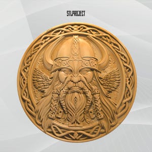 Viking 3D STL Relief Design - Ideal for CNC, Router, and 3D Printing Projects, Includes Height Map | DigitalDownload