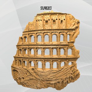 Colisée de Rome (modèle STL 3D en relief) - Idéal pour les projets CNC, de routeur et d'impression 3D, avec carte des hauteurs | Téléchargement numérique