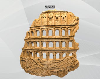 Diseño en relieve 3D STL del Coliseo de Roma: ideal para proyectos de CNC, fresado e impresión 3D. Incluye mapa de altura | Descarga digital