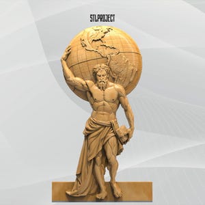 Conception en relief Atlas 3D STL – Idéal pour les projets CNC, de routeur et d'impression 3D, avec carte de hauteur | Téléchargement numérique