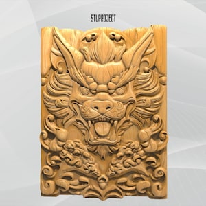 Diseño en relieve STL 3D de máscara Oni: ideal para proyectos de CNC, enrutador e impresión 3D, incluye mapa de altura | Descarga digital