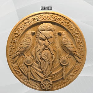 Odin 3D STL Relief Design - Ideal for CNC, Router, and 3D Printing Projects, Includes Height Map | DigitalDownload
