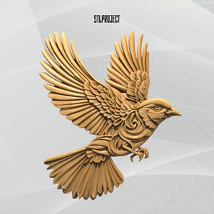 Diseño de relieve STL 3D de pájaro: ideal para proyectos de CNC, enrutador e impresión 3D, incluye mapa de altura | Descarga digital, Fauna silvestre