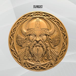 Conception en relief Viking 3D STL - Idéal pour les projets CNC, de routeur et d'impression 3D, comprend une carte de hauteur | Téléchargement numérique