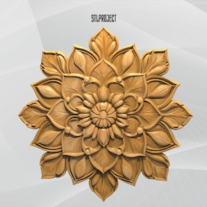 Mandala 3D STL Relief Design - Idéal pour les projets CNC, routeur et impression 3D, comprend une carte de hauteur | Téléchargement numérique