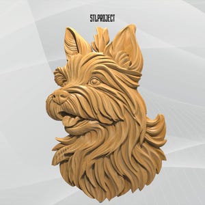 Highland Terrier 3D-STL-Reliefdesign – Ideal für CNC-, Router- und 3D-Druckprojekte, inklusive Höhenkarte | Digitaler Download | Hunderassen