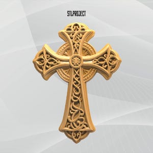 Croix celtique (STL 3D) en relief – Idéal pour les projets CNC, de routeur et d'impression 3D, avec carte de hauteur | Téléchargement numérique