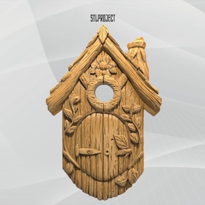 Bird House 3D STL Relief Design - Ideal for CNC, Router, and 3D Printing Projects, Includes Height Map | Digital Download