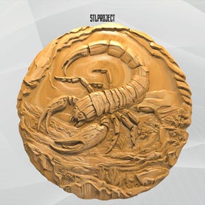 Scorpio 3D STL Relief Design - Ideal for CNC, Router, and 3D Printing Projects, Includes Height Map | Digital Download, Animal Wildlife
