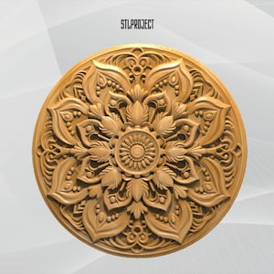 Mandala 3D STL Relief Design - Idéal pour les projets CNC, routeur et impression 3D, comprend une carte de hauteur | Téléchargement numérique
