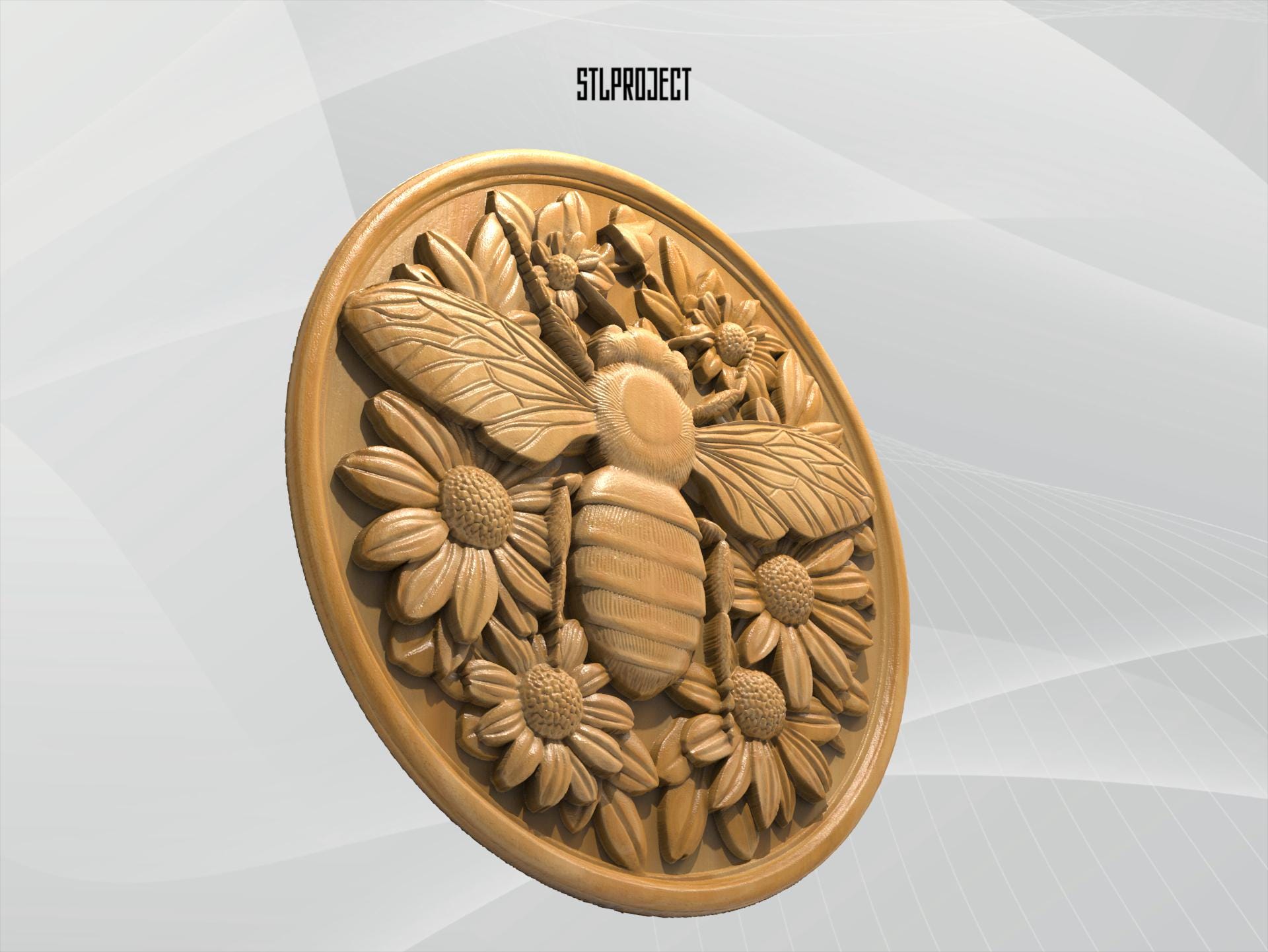 Bee 3D STL Relief Design - Ideal for CNC, Router, and 3D Printing ...
