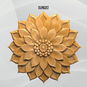 Mandala 3D STL Relief Design - Idéal pour les projets CNC, routeur et impression 3D, comprend une carte de hauteur | Téléchargement numérique