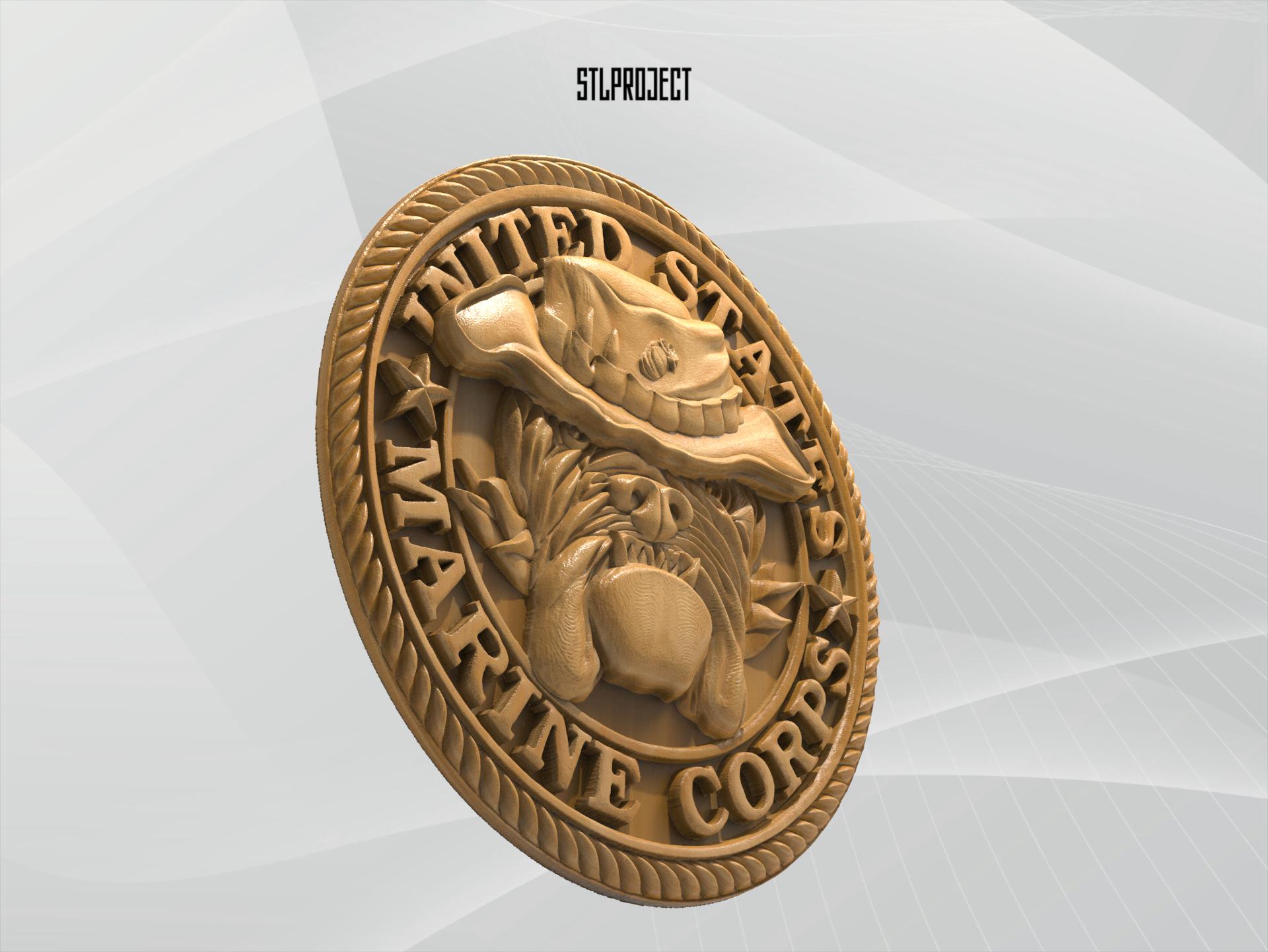 Marine Corps USA 3D STL Relief Design - Ideal for CNC, Router, and 3D ...