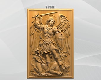 Archangel 3D STL Relief Design - Ideal for CNC, Router, and 3D Printing Projects, Includes Height Map | DigitalDownload
