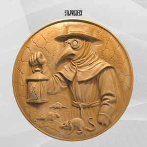 Modèle STL 3D en relief de la Peste Noire – Idéal pour les projets CNC, de routeur et d'impression 3D, avec carte de hauteur | Téléchargement numérique