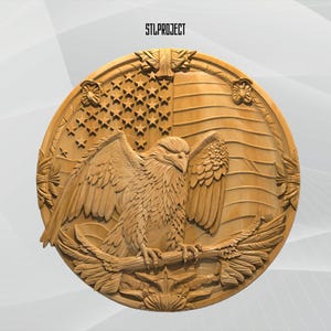 Eagle 3D STL Relief Design - Ideal for CNC, Router, and 3D Printing Projects, Includes Height Map | DigitalDownload