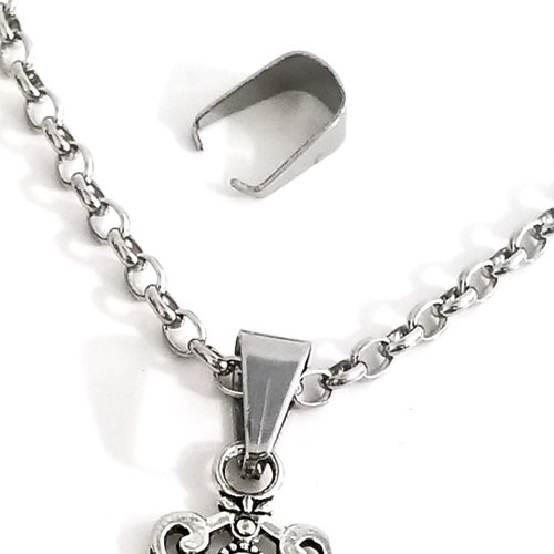 Pinch Bails Stainless Steel Pendant Finding 9x7mm Etsy