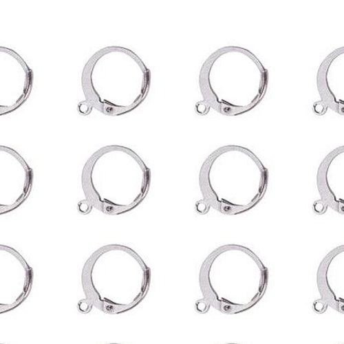 10 Surgical Stainless Steel Hinged Leverback Earring Findings - Etsy