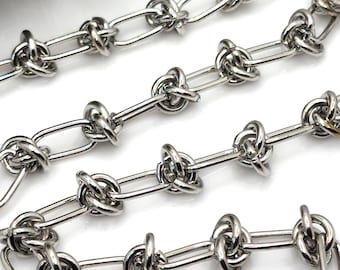 Smooth Barbed Wire Chain, Stainless Steel, 11.5mm x 5.8mm, 1.1mm thick, Rings: 7mm, 1.4mm thick, Lot Size 1 to 5 feet, #1999