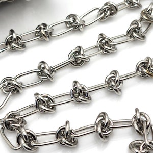 Smooth Barbed Wire Chain, Stainless Steel, 11.5mm x 5.8mm, 1.1mm thick, Rings: 7mm, 1.4mm thick, Lot Size 1 to 5 feet, #1999