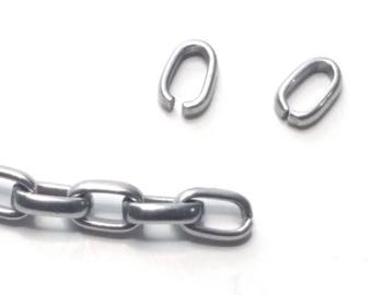 Stainless Steel Oval Jump Rings, Pendant Bails, DIY Chain Links (100 Pieces) #1401