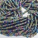 True Cut Seed Beads, Green Iris Charlottes, Metallic, Size 13, Full Hank, 12 Strands, Vintage