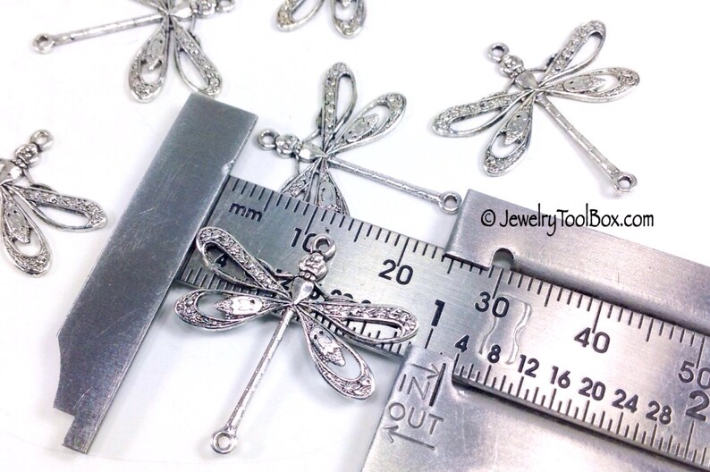 Filigree Dragonfly Pendant Charms Connector, 24x24mm, 2 Loops, Antique Silver, Large, Made in USA, Lead Nickel Free, Lot Size 6 to 20, 09S image 3