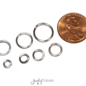 Heavy Duty Jump Rings, 16 gauge, 1.2mm, Stainless Steel, Closed Unsoldered, Choose 5mm, 6mm, 7mm, 8mm, 9mm, 10mm, Lot Size 100 to 1000 image 5