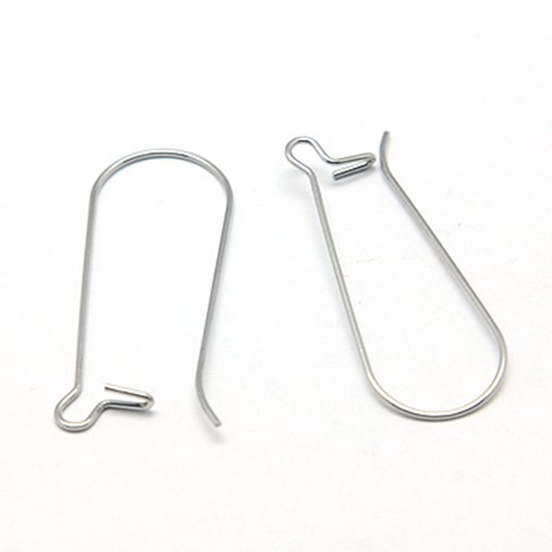 Long Stainless Steel Kidney Wire Ear Wires, 50 to 100 Pieces, 33x12.5mm, 304 Hypoallergenic Stainless, 1320 Bild 1