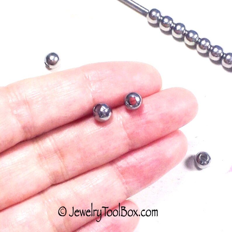 6mm Round Stainless Steel Beads 3mm Hole 304 Grade Etsy