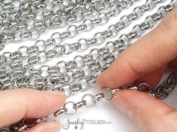 Stainless Steel Rolo Chain, Jewelry Making Chain, Bulk Chain, Stainless  Chain, 7mm Round Open Links, Lot Size 2 to 10 Feet, 1945 