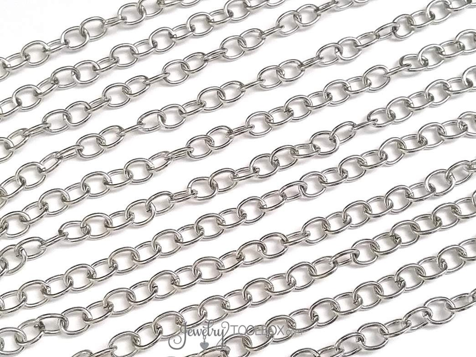 Stainless Steel Jewelry Chain, Hypoallergenic, 304 Stainless, 5x6.5mm