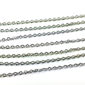 Stainless Steel Chain, Bulk Chain, Jewelry Making Chain, Fine Chain, Oval Links, Hypoallergenic, 3x2mm Links, Lot Size 5 or 20 feet, 1909 image 2