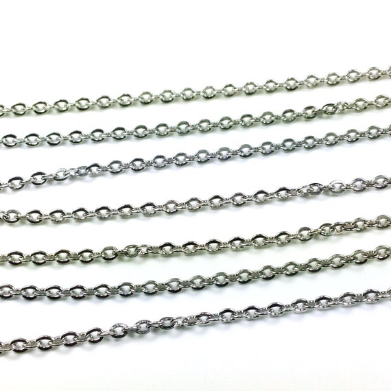 Stainless Steel Chain, Bulk Chain, Jewelry Making Chain, Fine Chain, Oval  Links, Hypoallergenic, 3x2mm Links, Lot Size 5 or 20 Feet, 1909 
