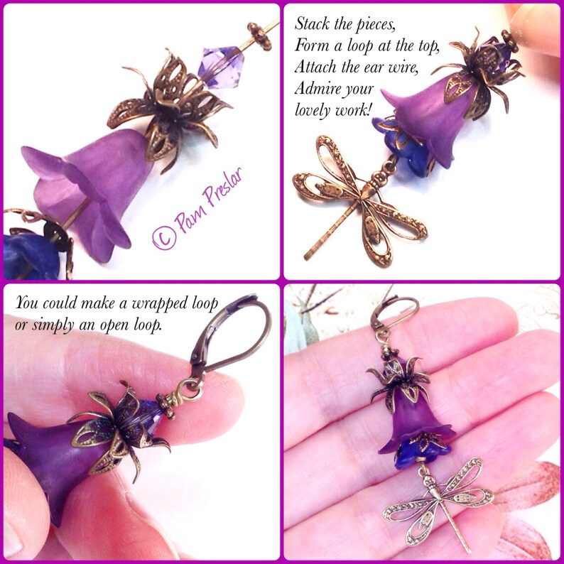 Do It Yourself Jewelry Kit Make Your Own Earrings Kit Purple Etsy