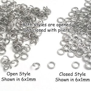 Stainless Steel Jump Ring Kit, 1410 Pieces, Assorted Sizes, 4mm to 9mm Outside Dimension, Non-Tarnish, Hypoallergenic JRK 5MC 5MO image 3