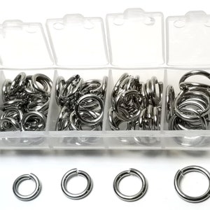 Ultra Heavy Duty Jump Ring Kit, Stainless Steel, Assorted Sizes, 12 to 15 gauge Thickness, (1.5mm to 2.0mm), Closed Unsoldered, JRK 9UHC