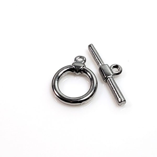 Toggle Clasp, Polished Stainless Steel, Sturdy Round Design, Hypoallergenic, Non Tarnish, Lot Size 2 to 10 Sets, #1201