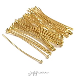 300 Gold Plated Flat Headpins One Inch 22gauge 22G 0.6mm Gold Head Pins T  Pins Tpins 