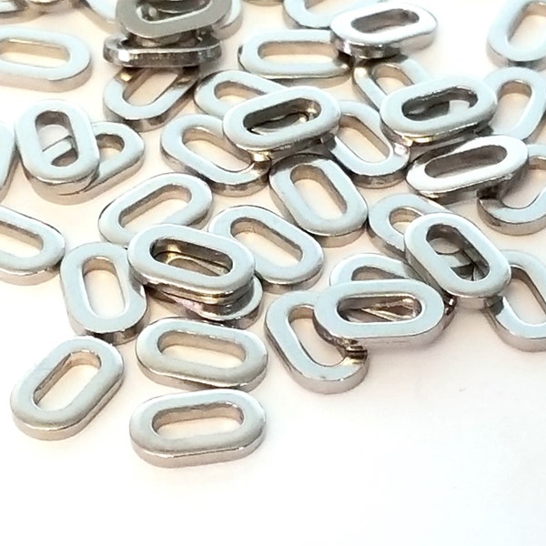 Oval Linking Rings, Shiny Stainless Steel, DIY Jewelry Connectors, Chain Links, 9x5.8x1.5mm, Closed Links, Lot Size 50 Pieces, #1610