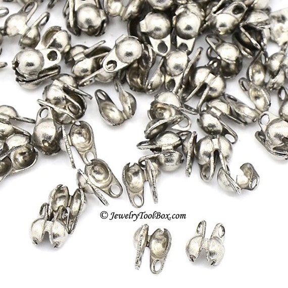 Bead Tips Stainless Steel Ball Chain Ends Choose 8x4 6x4 Etsy