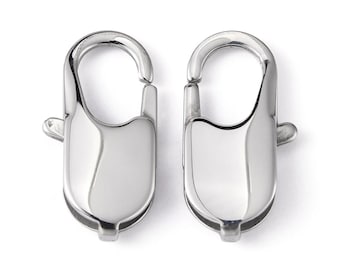23mm Oval Lobster Clasp, Stainless Steel, Extra Large Jewelry Findings, Hypoallergenic, Non-Tarnish, Lot Size 2 to 5 Clasps, #1362-23